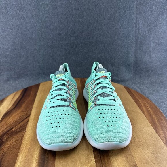 Nike Free Rn Flyknit Green Glow Woman’s Size 6.5 (831070-300) - Picture 4 of 12